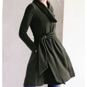 Anthropologie Shawled Wool Sweater Coat S